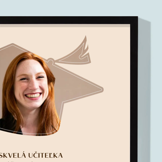 Fotografia A Podpis: Diplom Pre Učiteľa - Zarámováná Tlač 30X40 (Vertikálne)