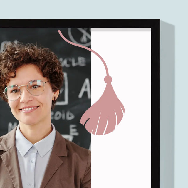 Fotografia A Podpis: Najlepšia Učiteľka Pod Slnkom - Zarámováná Tlač 30X40 (Vertikálne)