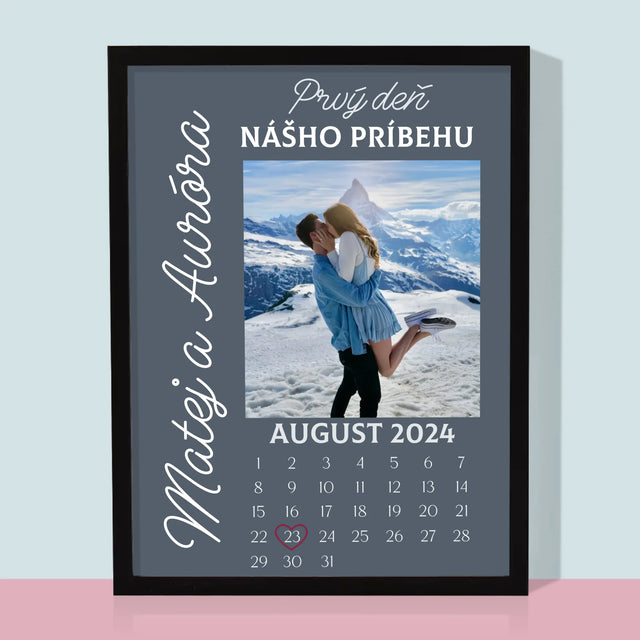 Fotografia A Podpis: Prvý Deň Nášho Príbehu - Zarámováná Tlač 30X40 (Vertikálne)
