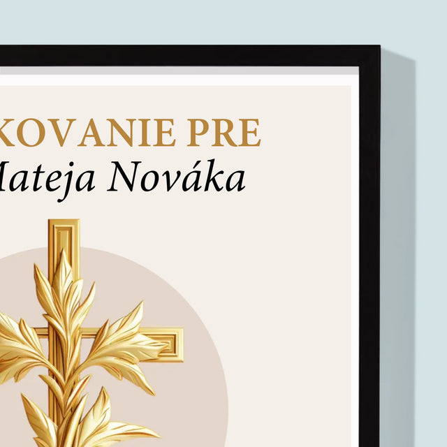 Meno A Podpis: Poďakovanie Pre Kňaza - Zarámováná Tlač 30X40 (Vertikálne)