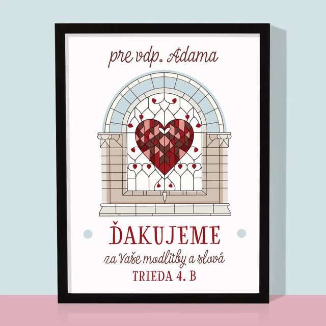 Meno A Podpis: Ďakujeme Za Vaše Modlitby - Zarámováná Tlač 30X40 (Vertikálne)