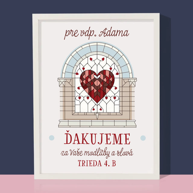 Meno A Podpis: Ďakujeme Za Vaše Modlitby - Zarámováná Tlač 30X40 (Vertikálne)