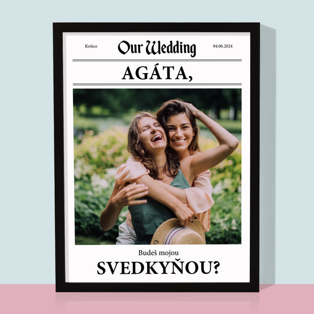 Fotografia A Podpis: Vysnívaná Svedkyňa - Zarámováná Tlač 30X40 (Vertikálne)