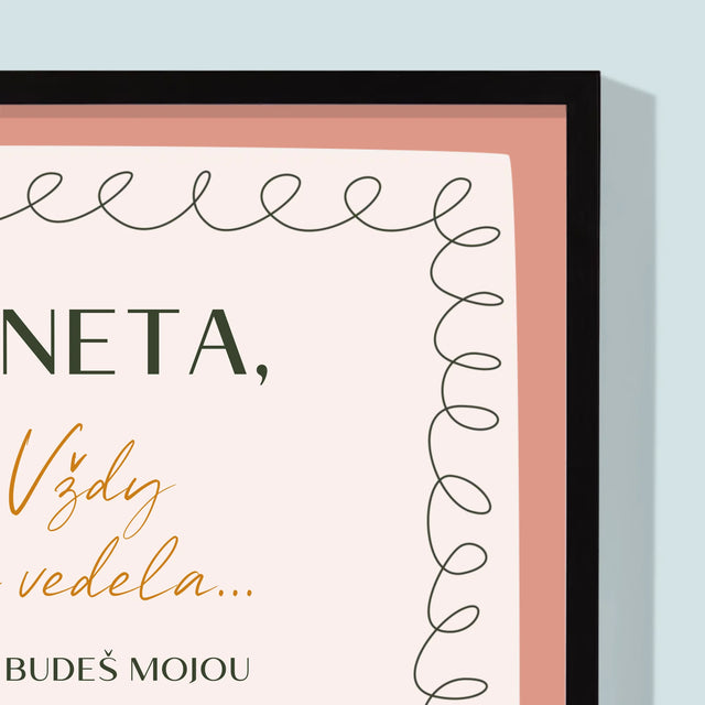 Fotografia A Podpis: Vždy Si Vedela - Zarámováná Tlač 30X40 (Vertikálne)