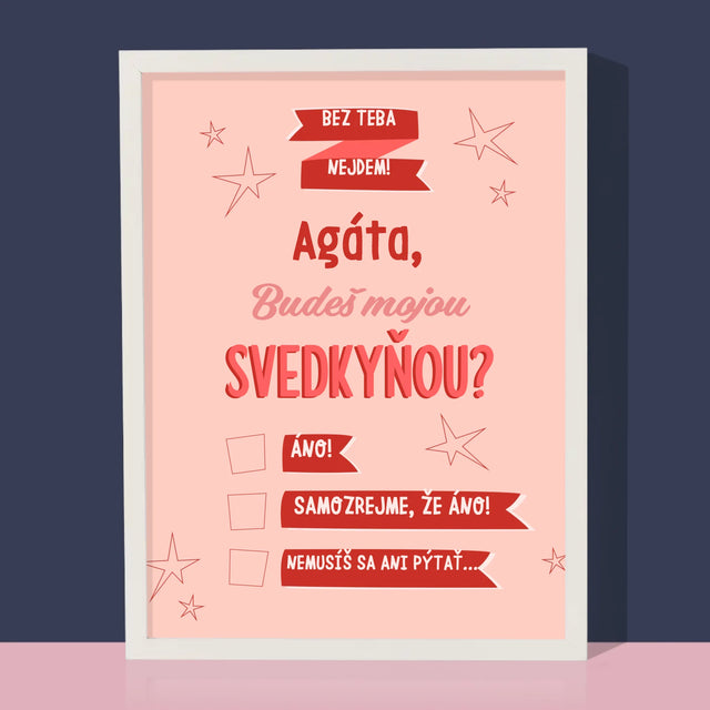 Meno A Podpis: Bez Teba Nejdem - Zarámováná Tlač 30X40 (Vertikálne)