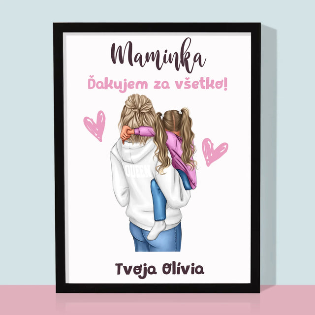 Tvorenie Postavy: Mama S Dieťaťom - Zarámováná Tlač 30X40 (Vertikálne)
