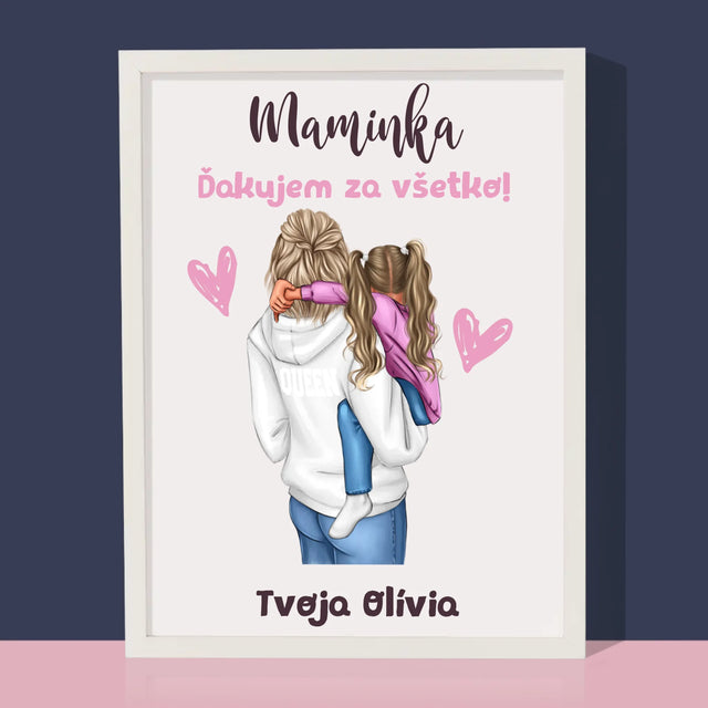 Tvorenie Postavy: Mama S Dieťaťom - Zarámováná Tlač 30X40 (Vertikálne)