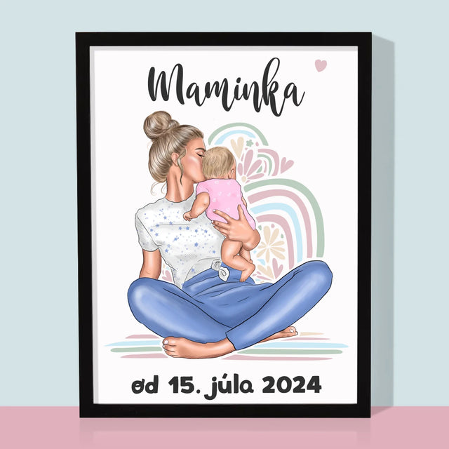 Tvorenie Postavy: Mladá Mama - Zarámováná Tlač 30X40 (Vertikálne)