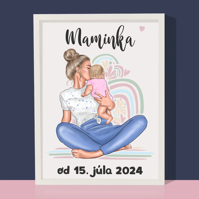 Tvorenie Postavy: Mladá Mama - Zarámováná Tlač 30X40 (Vertikálne)