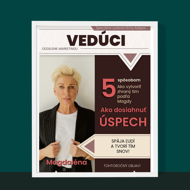 Obálka Časopisu: Vedúci - Zarámováná Tlač 30X40 (Vertikálne)
