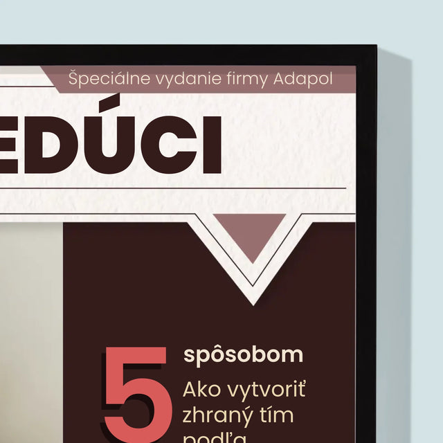 Obálka Časopisu: Vedúci - Zarámováná Tlač 30X40 (Vertikálne)