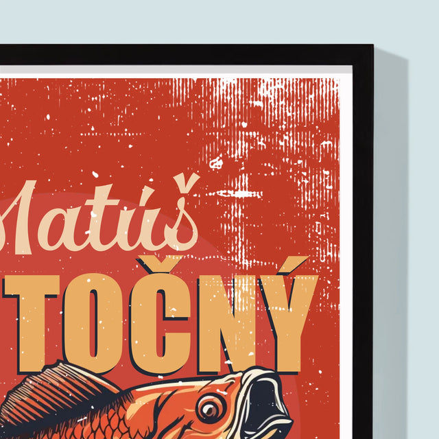 Meno A Podpis: Skutočný Rybár - Zarámováná Tlač 30X40 (Vertikálne)