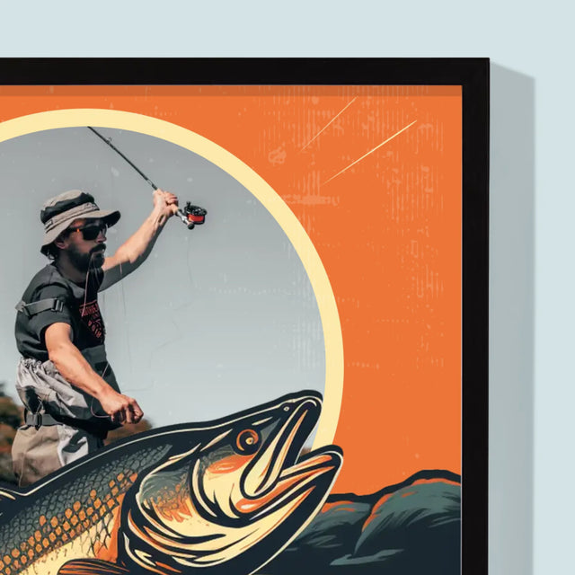 Fotografia A Podpis: Najlepší Rybár - Zarámováná Tlač 30X40 (Vertikálne)