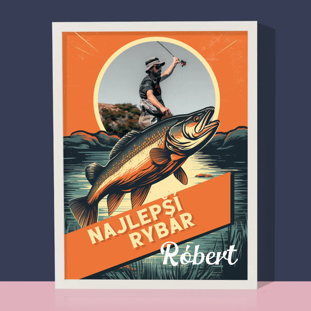 Fotografia A Podpis: Najlepší Rybár - Zarámováná Tlač 30X40 (Vertikálne)