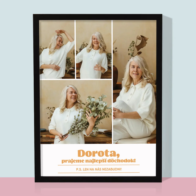 Fotokoláž: Najlepší Dôchodok - Zarámováná Tlač 30X40 (Vertikálne)