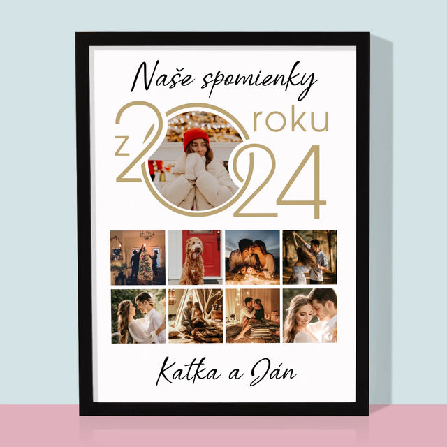 Fotokoláž: Naše Spomienky Z Roku - Zarámováná Tlač 30X40 (Vertikálne)