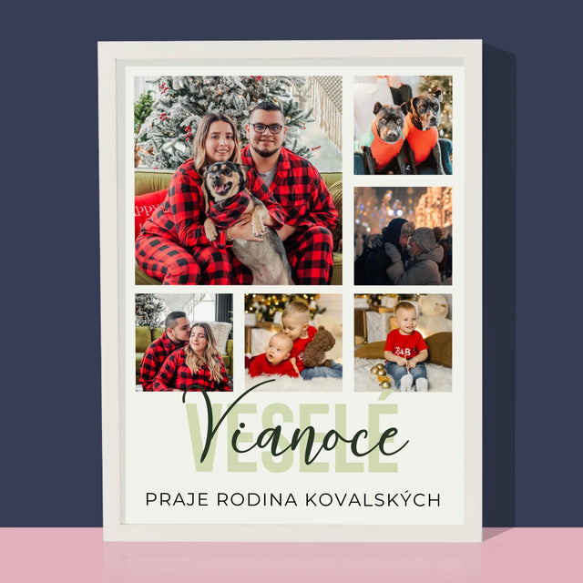 Fotokoláž: Veselé Vianoce - Zarámováná Tlač 30X40 (Vertikálne)