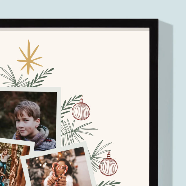 Fotokoláž: Vianočný Stromček - Zarámováná Tlač 30X40 (Vertikálne)