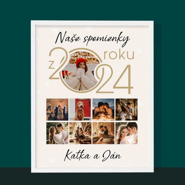 Fotokoláž: Naše Spomienky Z Roku - Zarámováná Tlač 30X40 (Vertikálne)