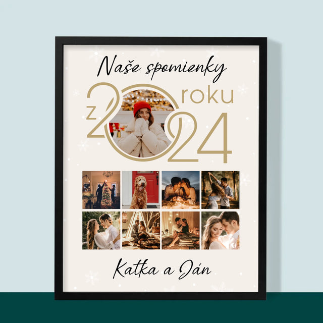 Fotokoláž: Naše Spomienky Z Roku - Zarámováná Tlač 30X40 (Vertikálne)