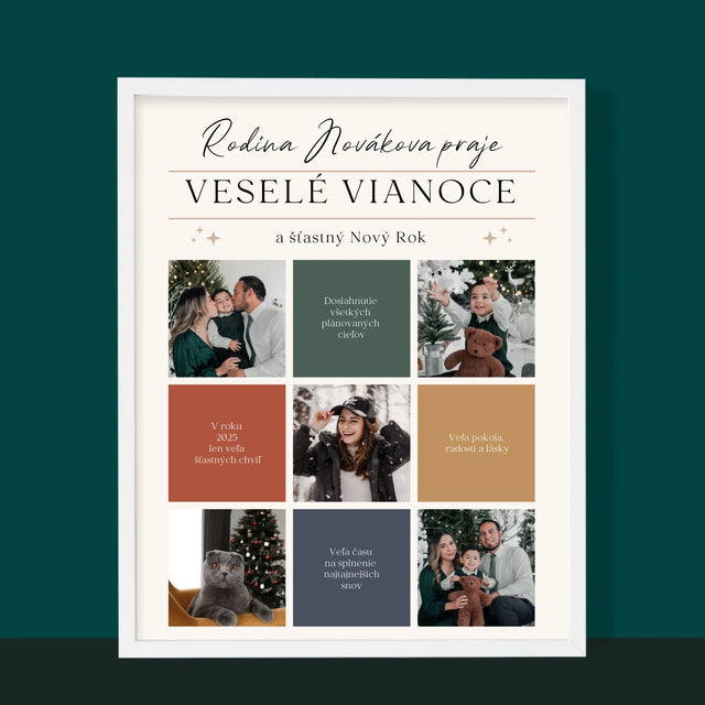 Fotokoláž: Veselé Vianoce Venovanie - Zarámováná Tlač 30X40 (Vertikálne)