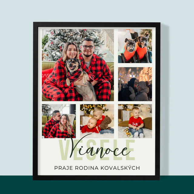 Fotokoláž: Veselé Vianoce - Zarámováná Tlač 30X40 (Vertikálne)