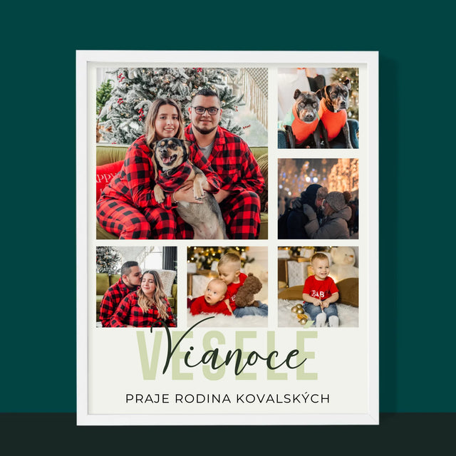 Fotokoláž: Veselé Vianoce - Zarámováná Tlač 30X40 (Vertikálne)