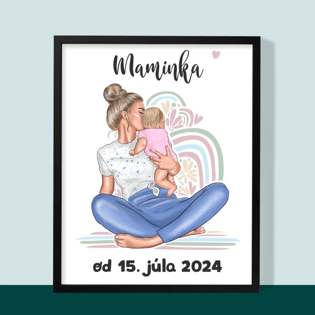 Tvorenie Postavy: Mladá Mama - Zarámováná Tlač 30X40 (Vertikálne)