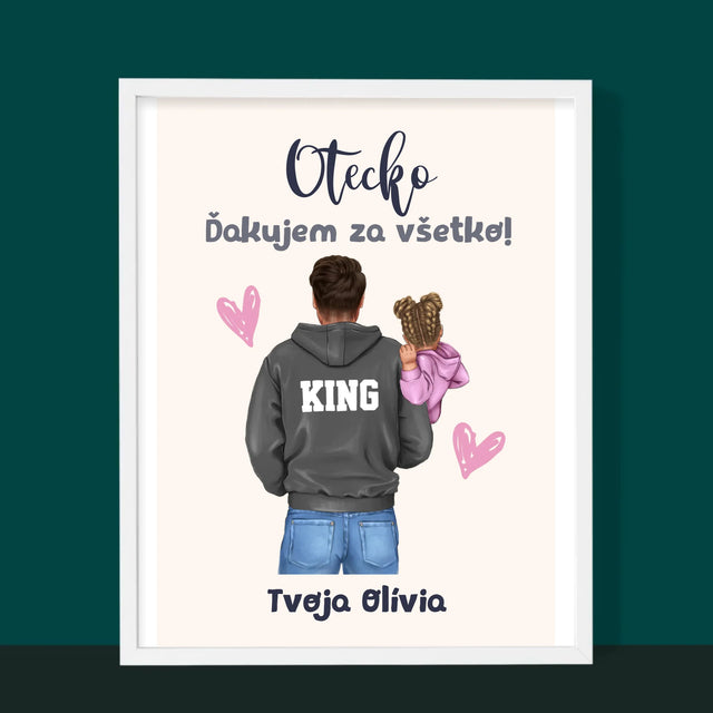 Tvorenie Postavy: Otec S Dieťaťom - Zarámováná Tlač 30X40 (Vertikálne)