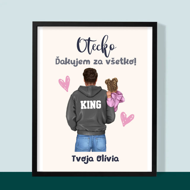 Tvorenie Postavy: Otec S Dieťaťom - Zarámováná Tlač 30X40 (Vertikálne)