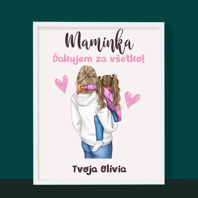 Tvorenie Postavy: Mama S Dieťaťom - Zarámováná Tlač 30X40 (Vertikálne)