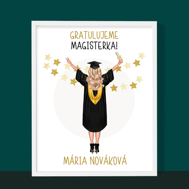 Tvorenie Postavy: Konečne Magister! - Zarámováná Tlač 30X40 (Vertikálne)