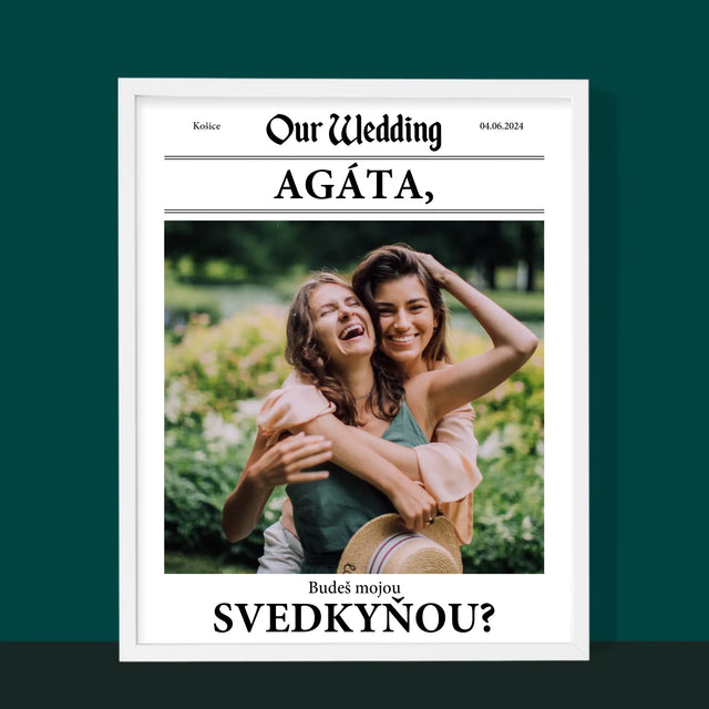 Fotografia A Podpis: Vysnívaná Svedkyňa - Zarámováná Tlač 30X40 (Vertikálne)