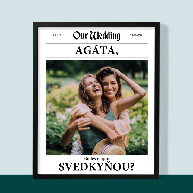 Fotografia A Podpis: Vysnívaná Svedkyňa - Zarámováná Tlač 30X40 (Vertikálne)