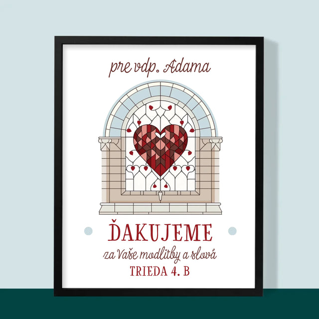 Meno A Podpis: Ďakujeme Za Vaše Modlitby - Zarámováná Tlač 30X40 (Vertikálne)