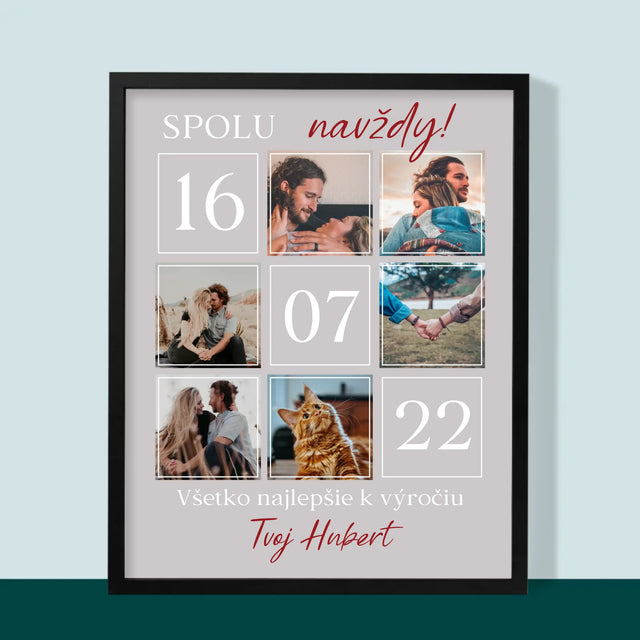 Fotokoláž: Spolu Navždy! - Zarámováná Tlač 30X40 (Vertikálne)
