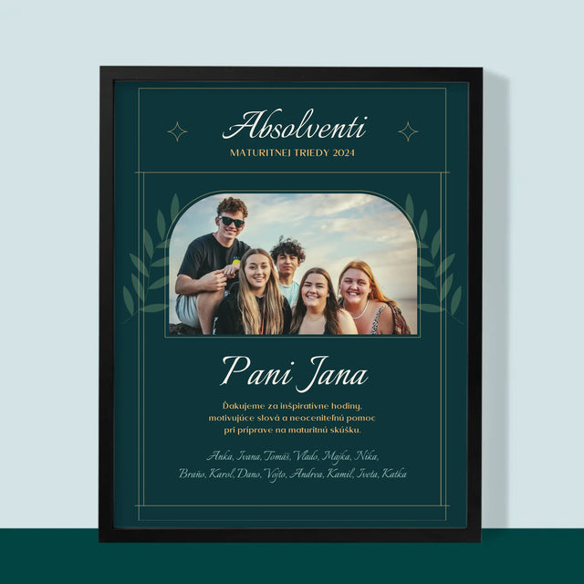 Monogram: Učiteľ Ďakujeme - Zarámováná Tlač 30X40 (Vertikálne)