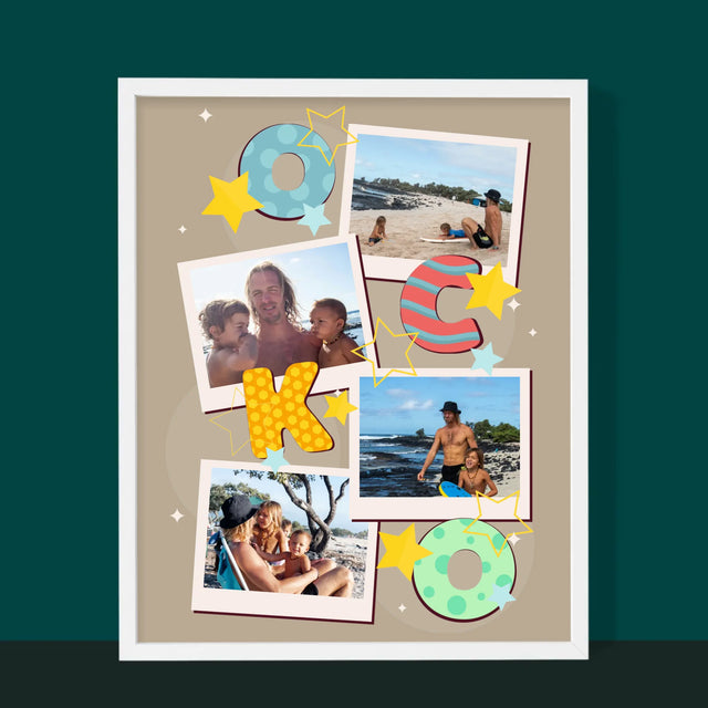 Fotokoláž: Písmená Ocko - Zarámováná Tlač 30X40 (Vertikálne)