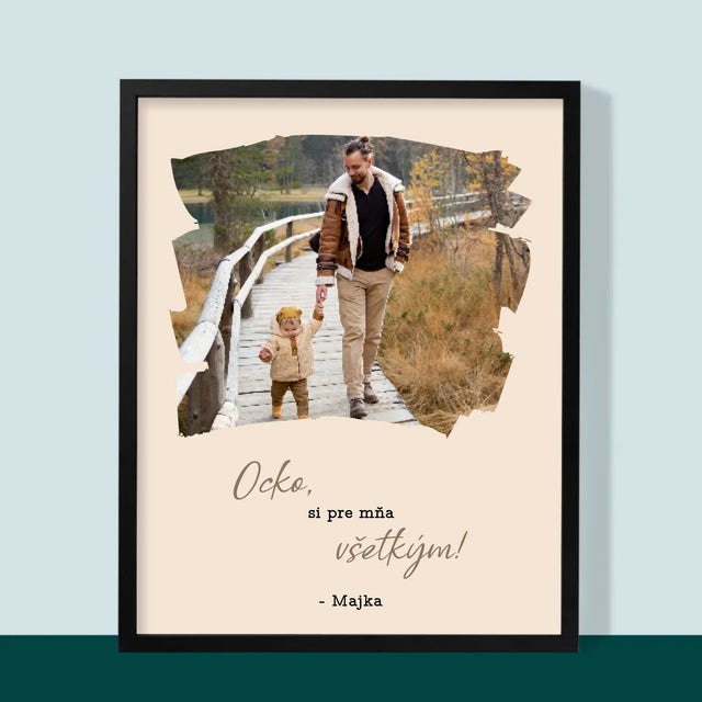 Fotografia A Podpis: Pohľadnica Pre Ocka - Zarámováná Tlač 30X40 (Vertikálne)