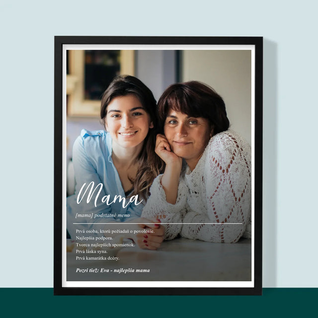 Fotografia A Podpis: Mama Definícia - Zarámováná Tlač 30X40 (Vertikálne)