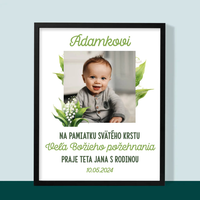 Fotografia A Podpis: Pamiatka Krstu Konvalinky - Zarámováná Tlač 30X40 (Vertikálne)