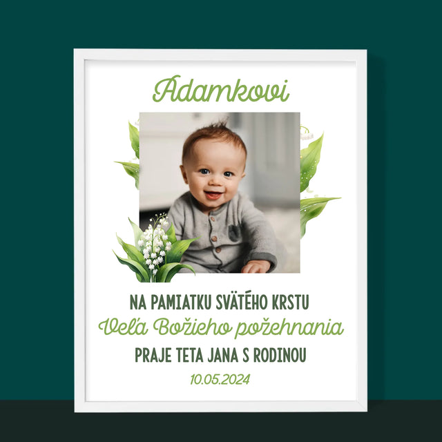 Fotografia A Podpis: Pamiatka Krstu Konvalinky - Zarámováná Tlač 30X40 (Vertikálne)