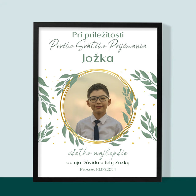 Fotografia A Podpis: Pri Príležitosti Prvého Svätého Prijímania - Zarámováná Tlač 30X40 (Vertikálne)