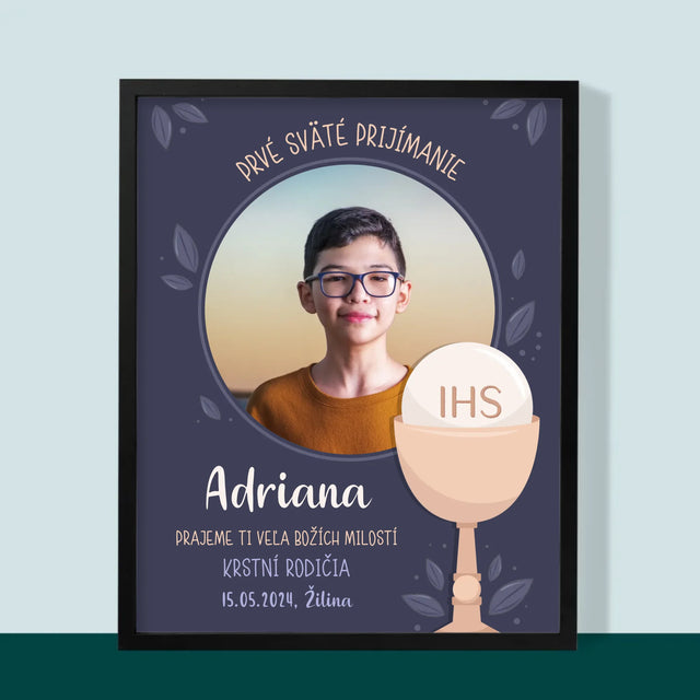 Fotografia A Podpis: Prvé Sväté Prijímanie - Zarámováná Tlač 30X40 (Vertikálne)