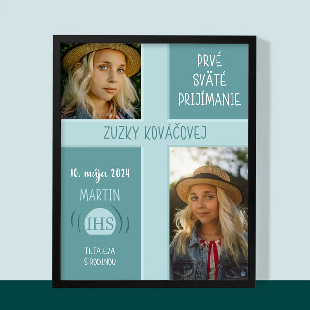 Fotokoláž: Prvé Sväté Prijímanie - Zarámováná Tlač 30X40 (Vertikálne)