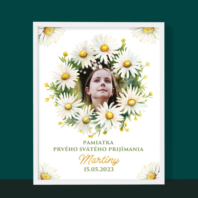 Fotografia A Podpis: Pamiatka 1. Sv Prijímania Sedmokrásky - Zarámováná Tlač 30X40 (Vertikálne)