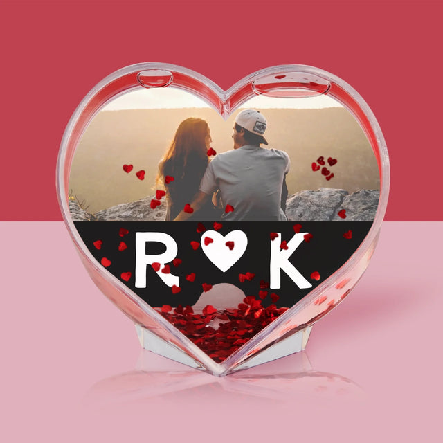 Fotokoláž: Monogramy Lásky S Fotografiami - Snehová Guľa - Srdce