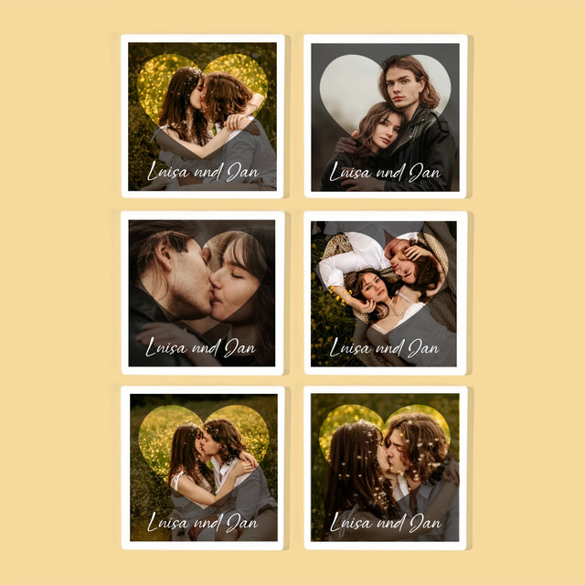 Zdjęcie i Podpis: Zakochani Serce - Podkładki Pod Kubki | DE