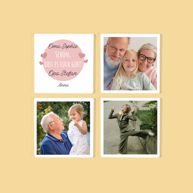 Zdjęcie i Podpis: Podziękowania Dla Dziadków - Podkładki Pod Kubki | DE