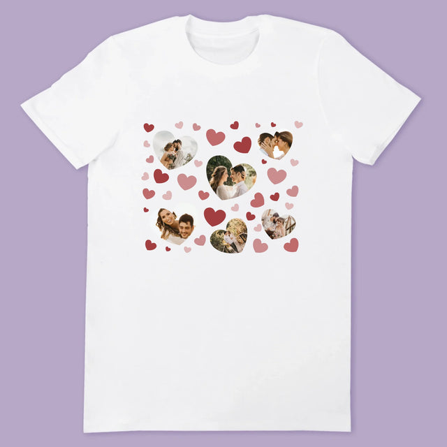 Fotokoláž: Srdce Fotografie - Tričká Pre Pár